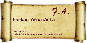 Farkas Annamária névjegykártya